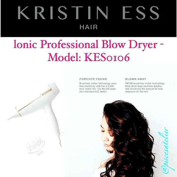 Kristin Ess Ionic Professional Blow Dryer, Smoothing & Frizz Control - 1875W - Picture 8 of 11